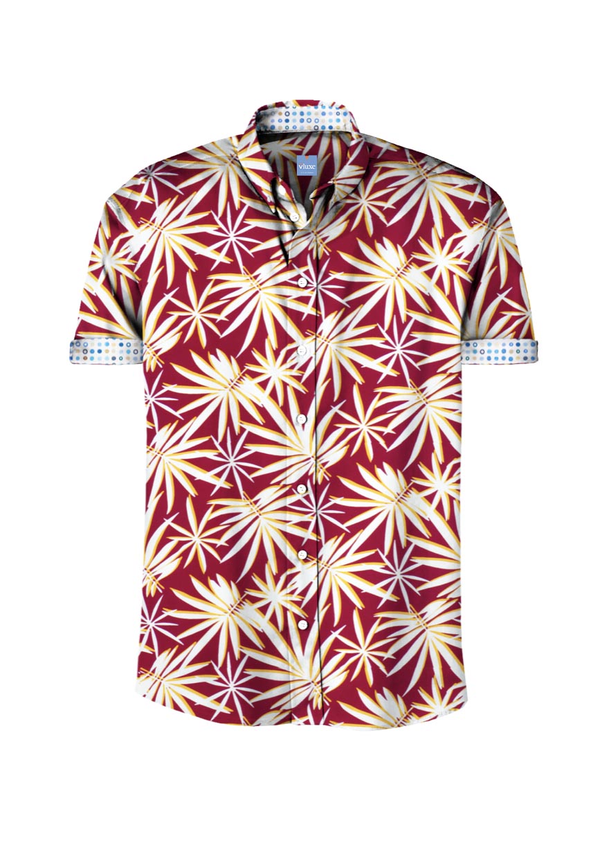 Hawaiian Leaves Printed Bespoke Shirt