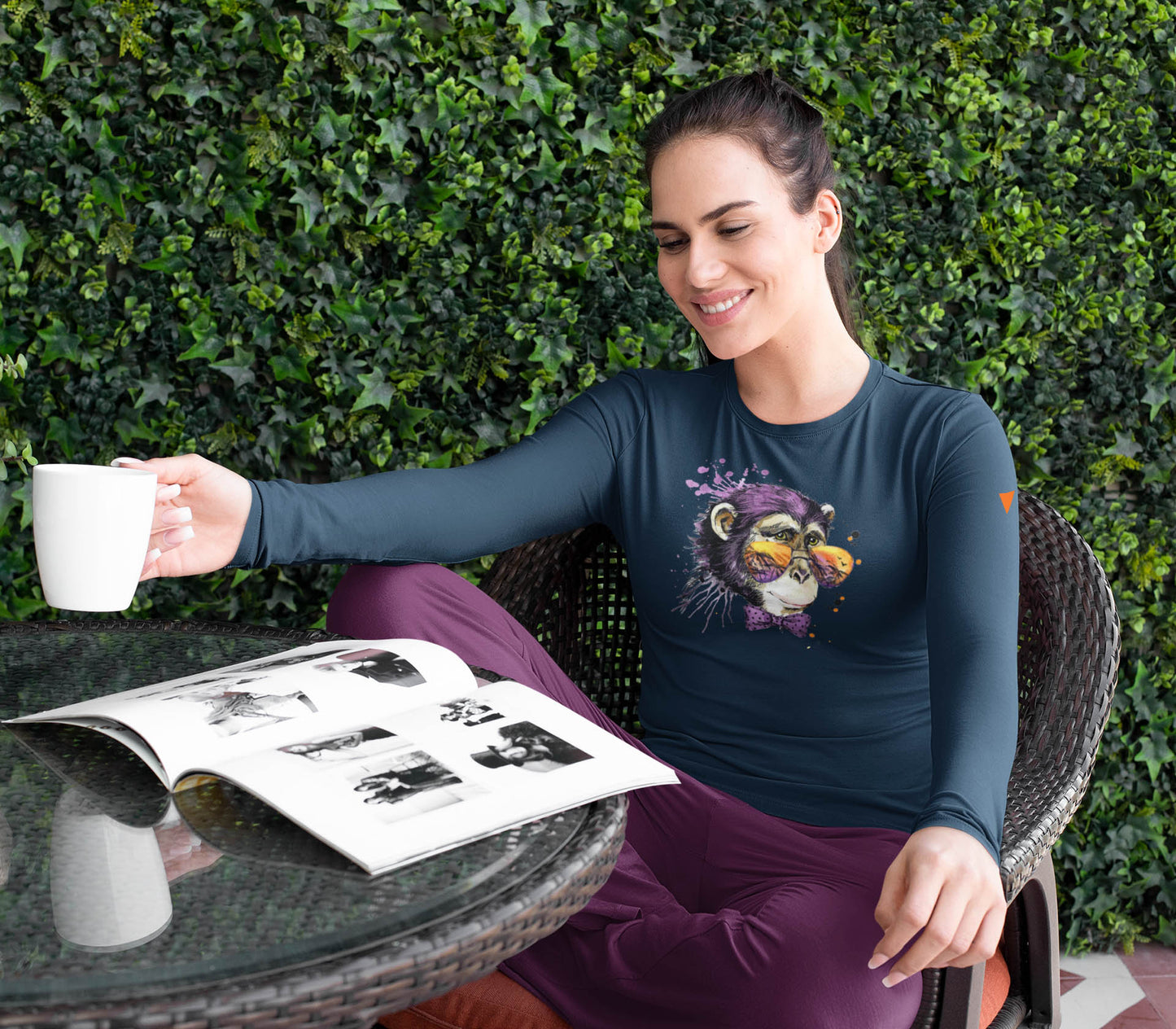 Elton Chimp Unisex Long Sleeve Tee from Vluxe by Lucky Nahum