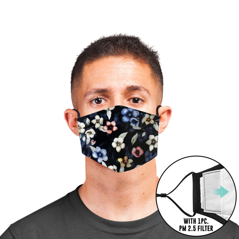 Antiqued Flowers Custom Adjustable Filtered Face Mask