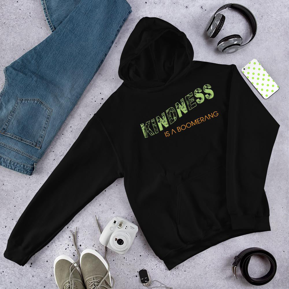 Kindness Is A Boomerang Hooded Sweatshirt from Vluxe by Lucky Nahum