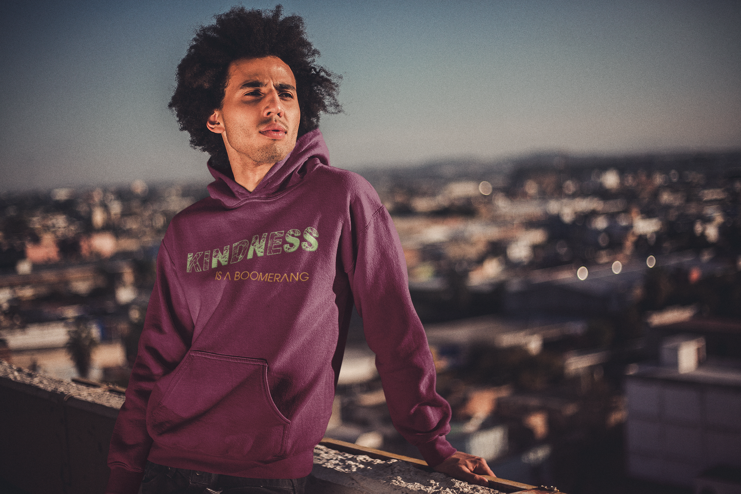 Kindness Is A Boomerang Hooded Sweatshirt from Vluxe by Lucky Nahum