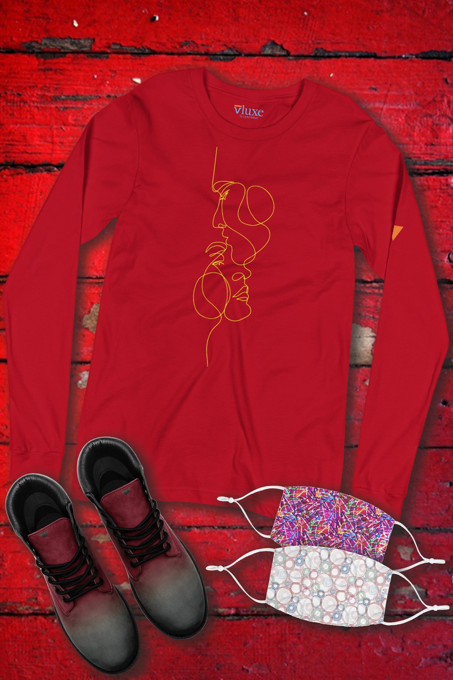 Lovers Unisex Long Sleeve Tee From Vluxe by Lucky Nahum
