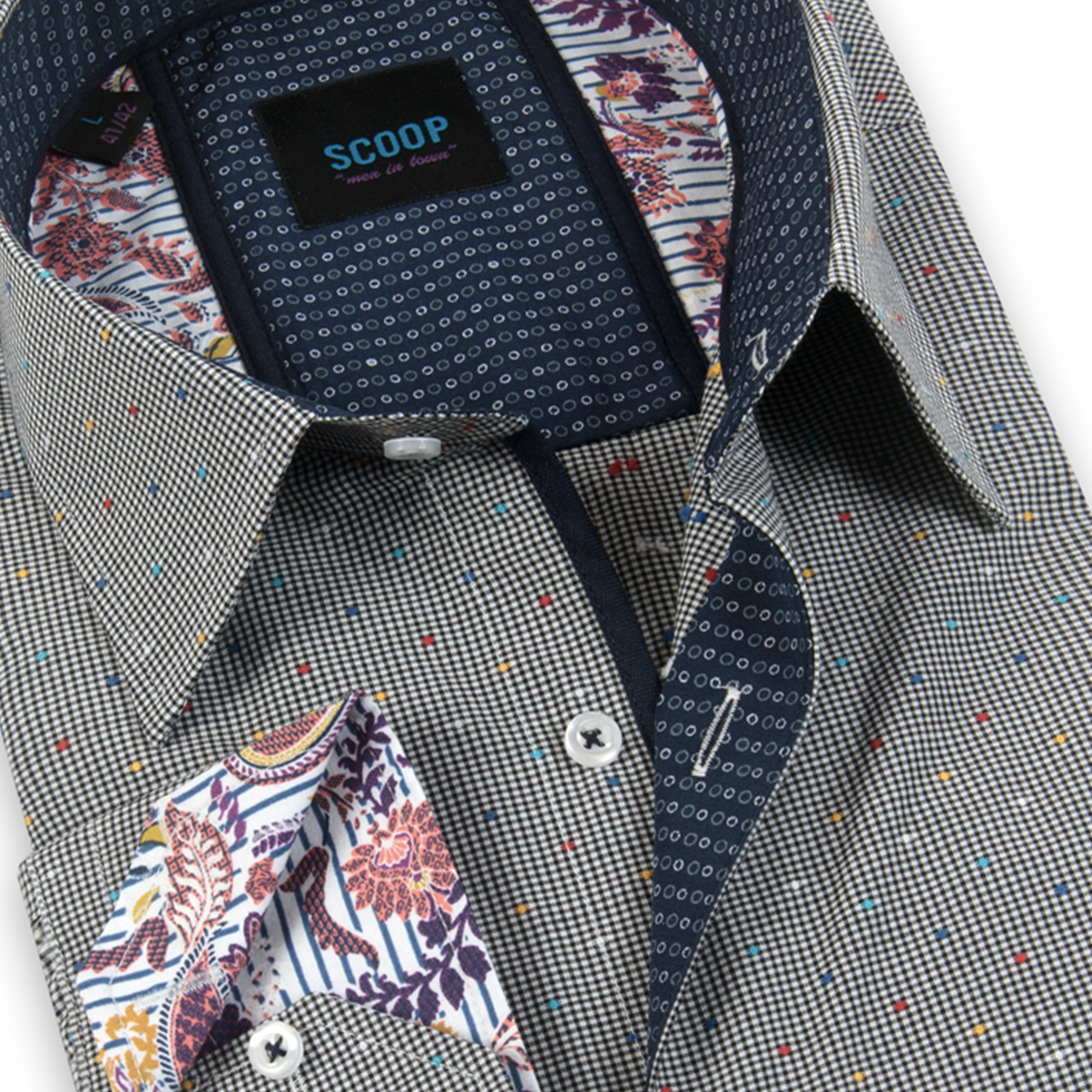 Long Sleeve Print Shirt Villa Black