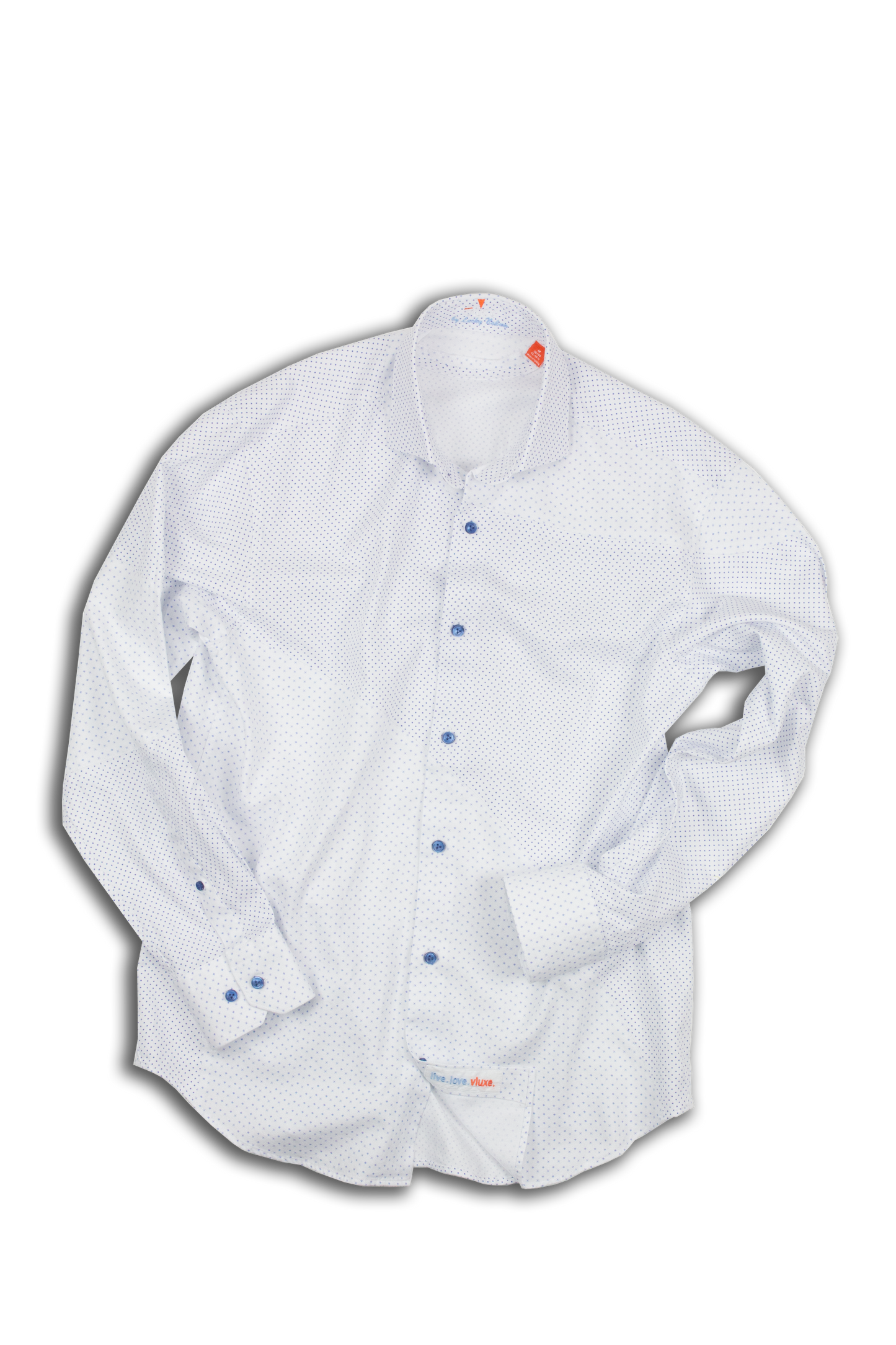 Long Sleeve Spiral Mixed Media Button Up Shirt
