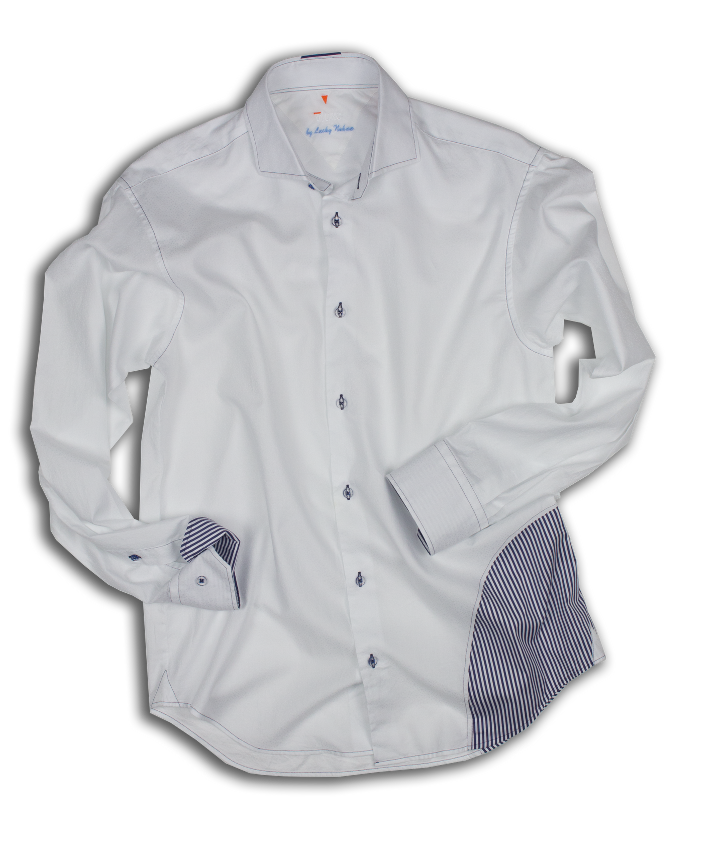Cotton Jacquard Blue Check Hipster Button Up Shirt