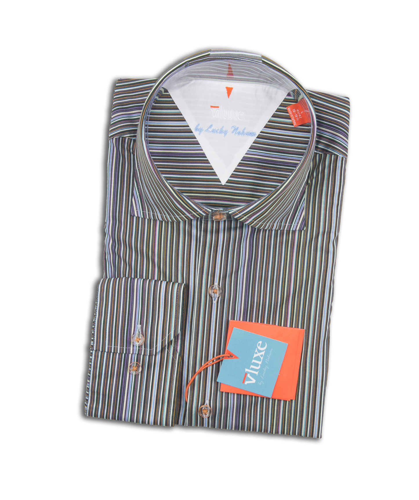 Exclusive Multi Stripe Black Button Up Shirt