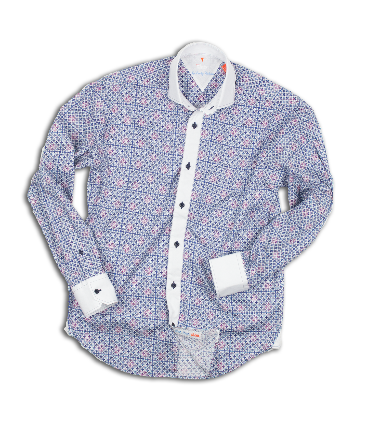 Contrast Mixed Media Button Up Shirt