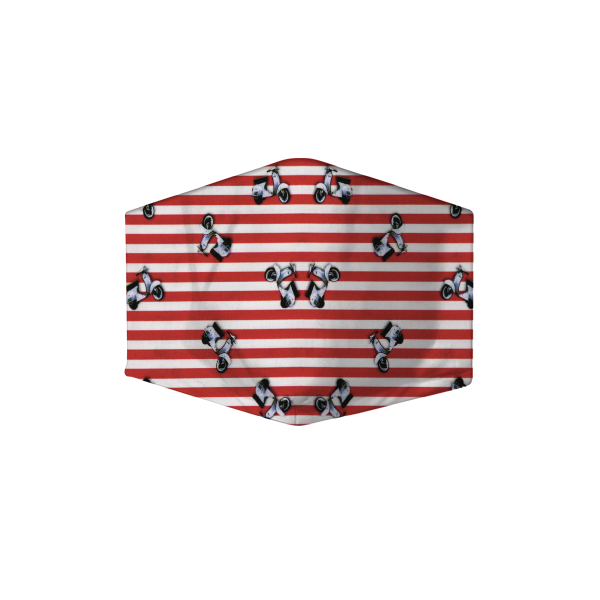 Vespa Red Custom Adjustable Filtered Face Mask