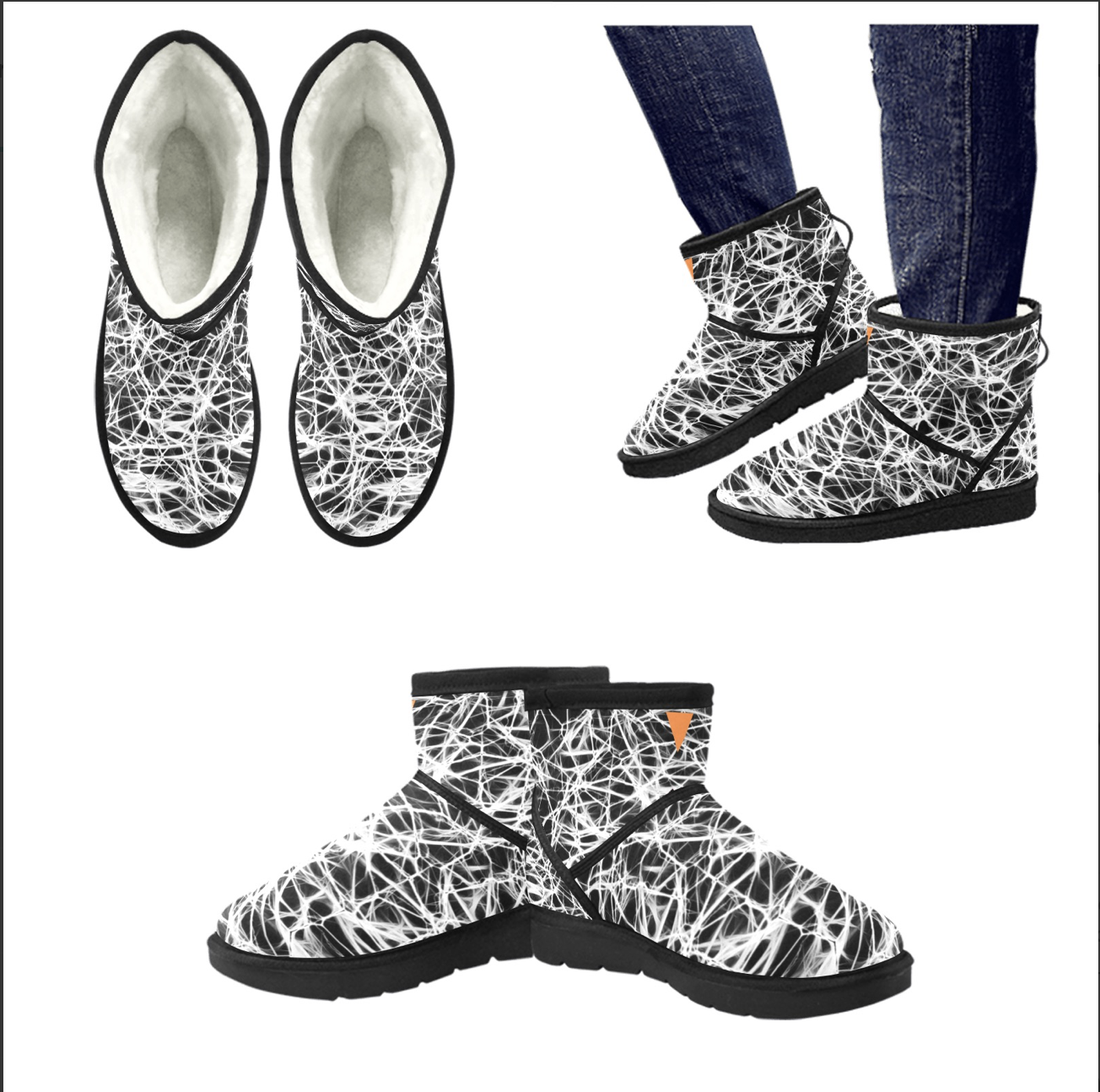 Wired Black Vluxe by Lucky Nahum Low Men's Snow Boots