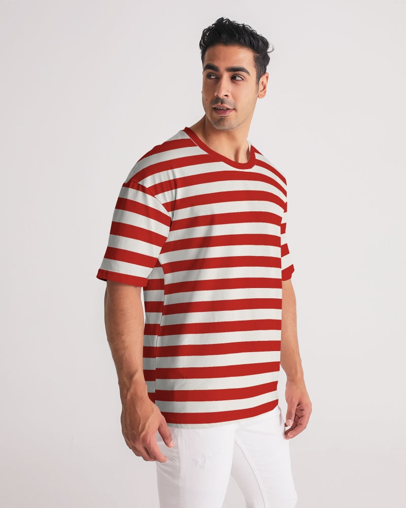 Classic Vluxe Red Stripe Men's Premium Heavyweight Tee