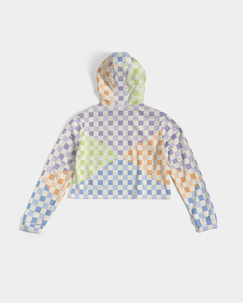 Criss Cross Check Multi Women's Cropped Hoodie