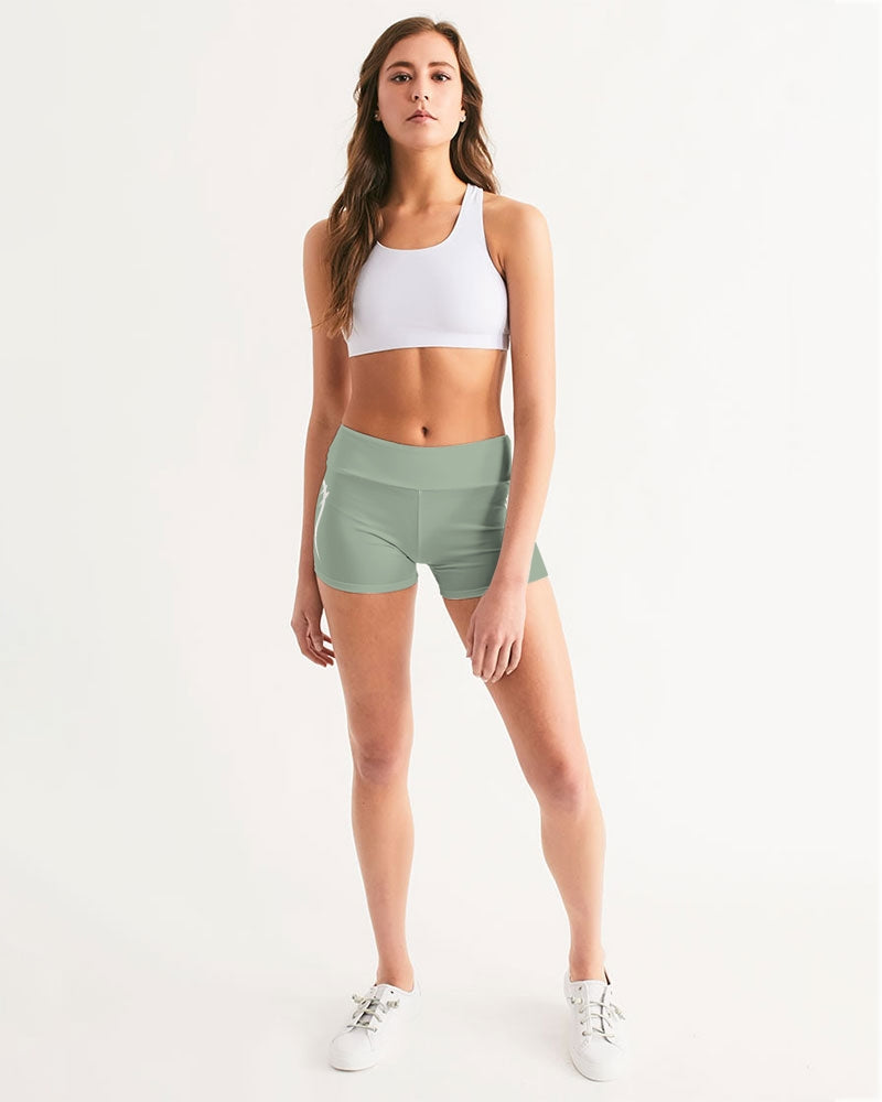 Signature Lucky Lime Sage Women's Mid-Rise Yoga Shorts