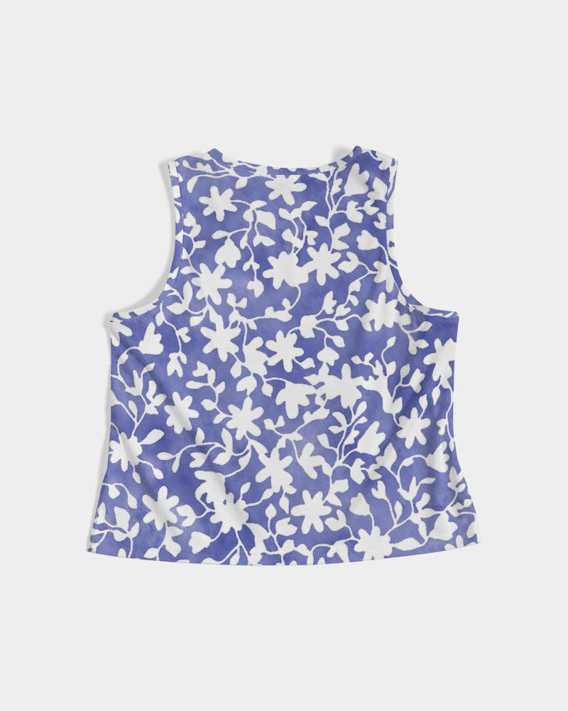 Camo Flower Sky Women's Cropped Tank