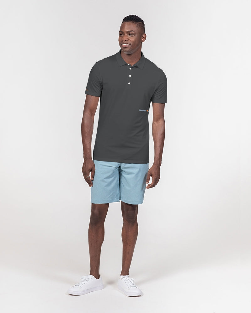 The Split Gray Men's Slim Fit Short Sleeve Polo
