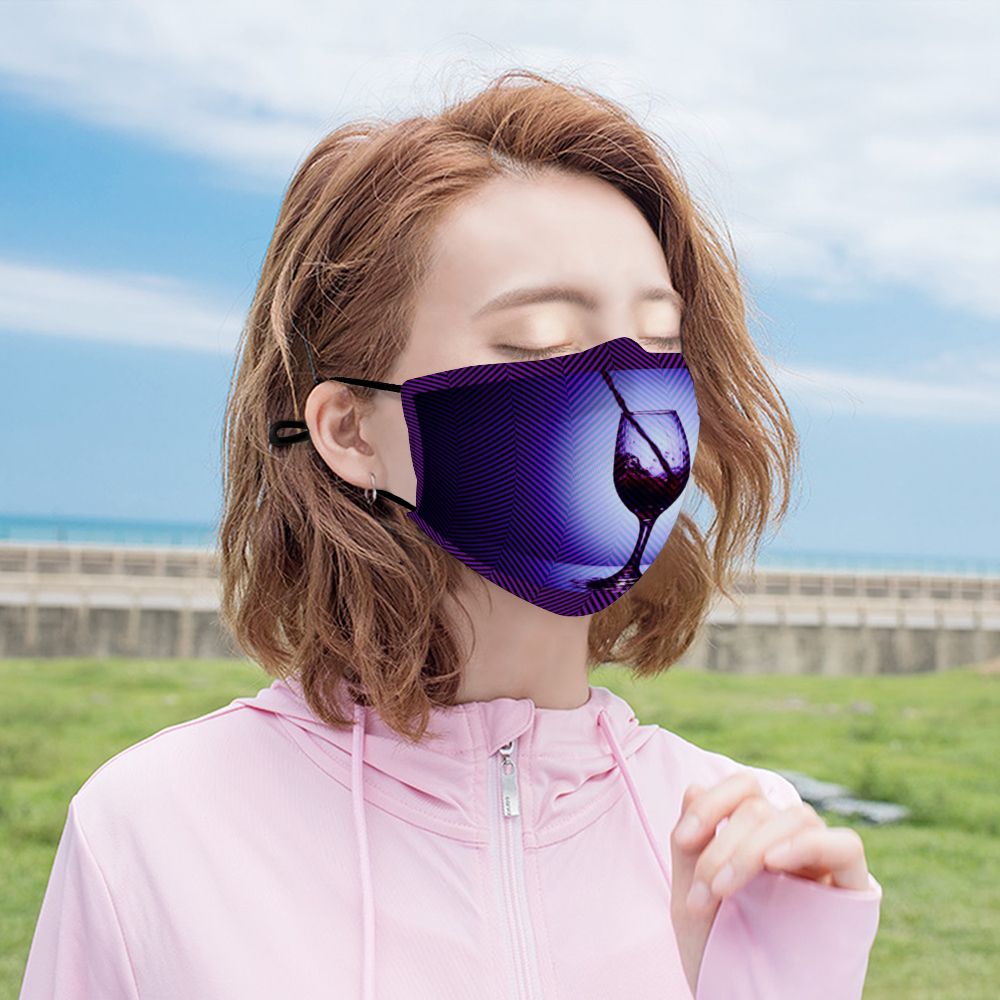 Vino Purple Face Cover with Filter Element for Adults