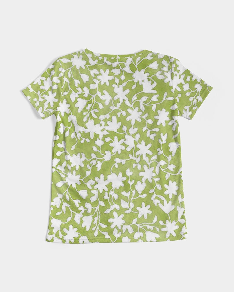 Camo Flower Grass Women's V-Neck Tee