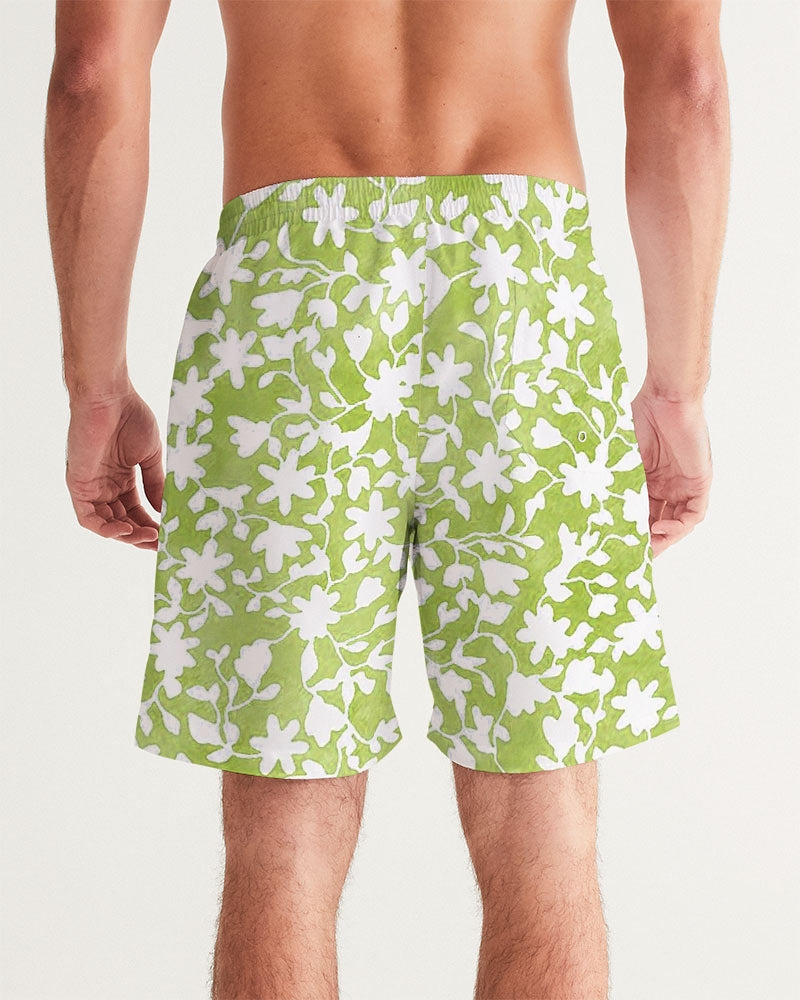 Camo Flower Grass Men's Swim Trunk