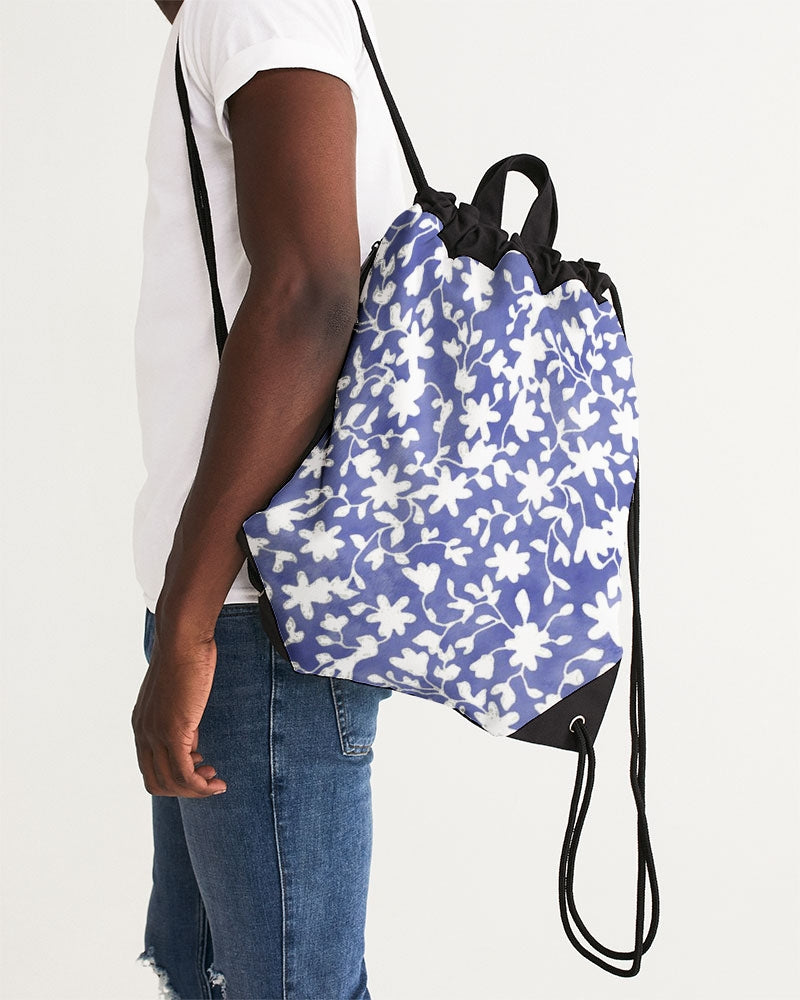 Camo Flower Sky Canvas Drawstring Bag