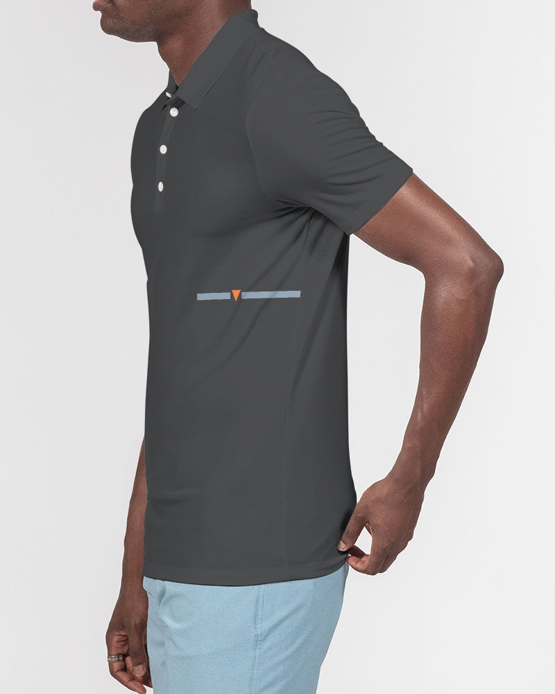 The Split Gray Men's Slim Fit Short Sleeve Polo