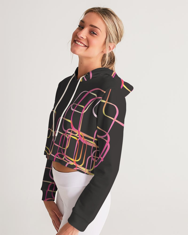 Palm Springs Soft Black Women's Cropped Hoodie
