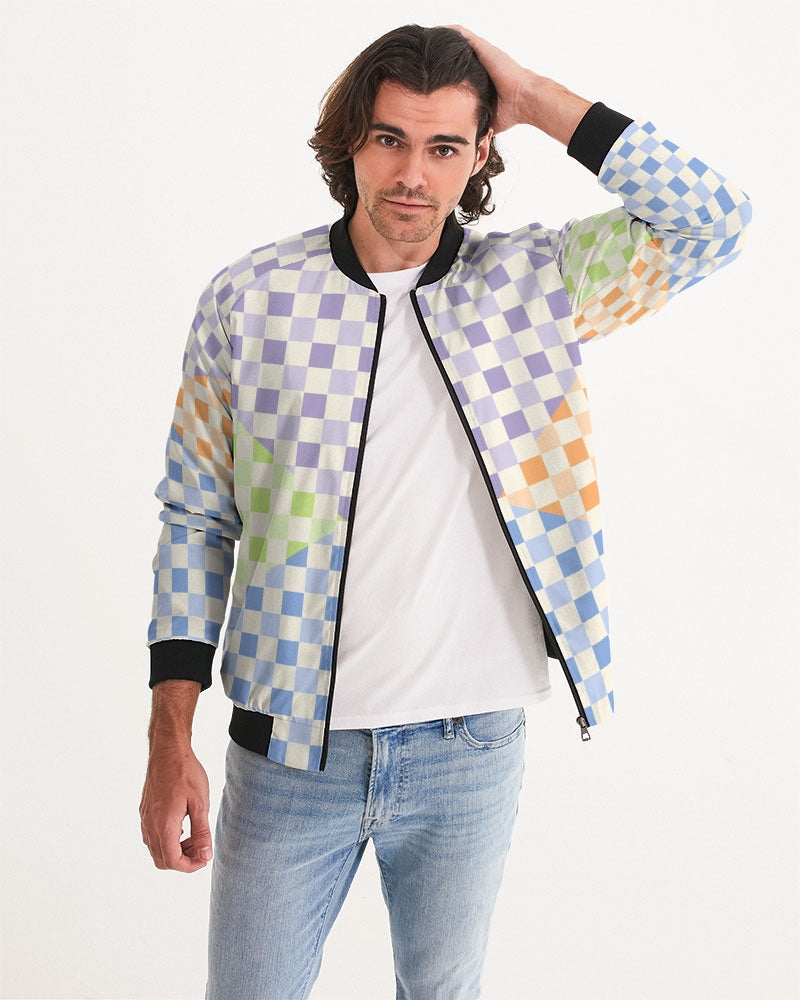 Criss Cross Check Multi Men's Bomber Jacket