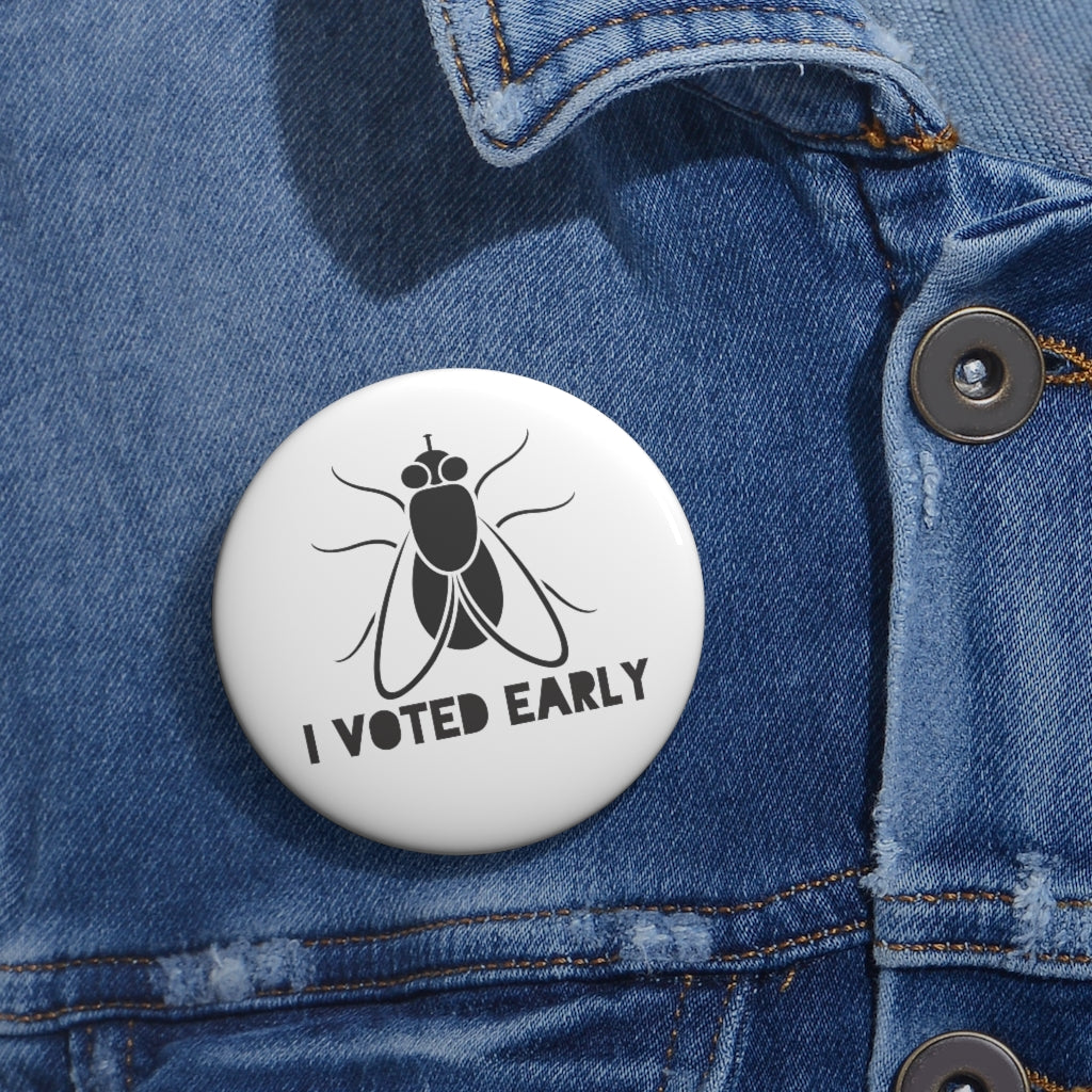 I Voted Early White Custom Pin Buttons