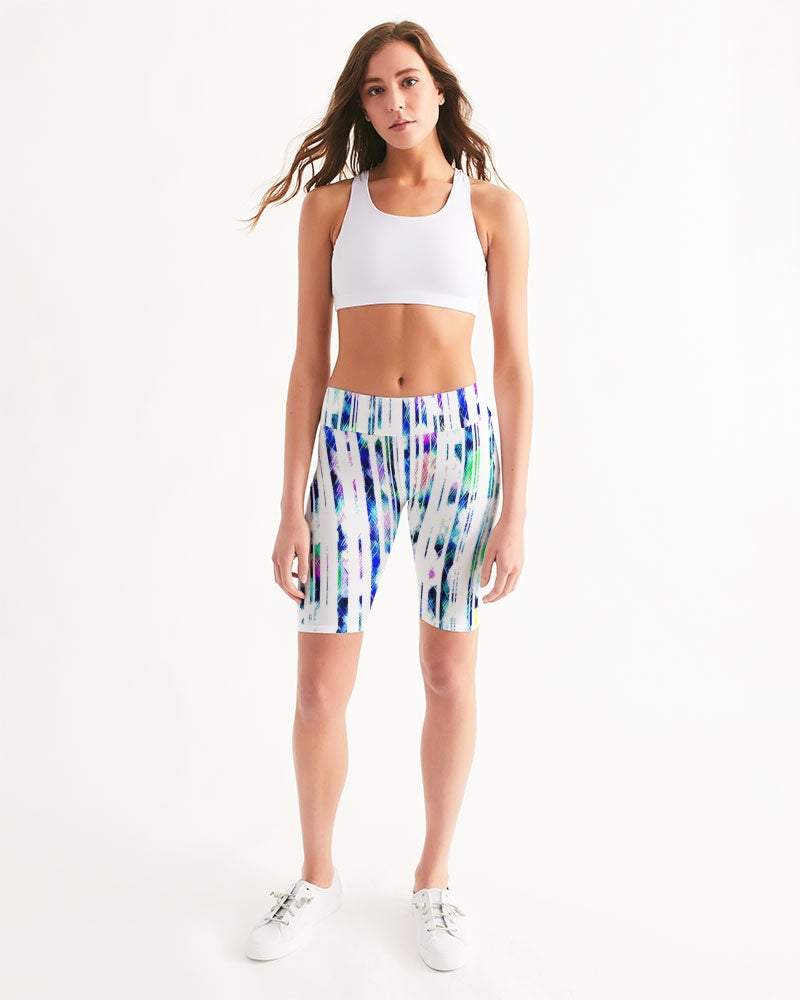 Blur The Lines Women's Mid-Rise Bike Shorts