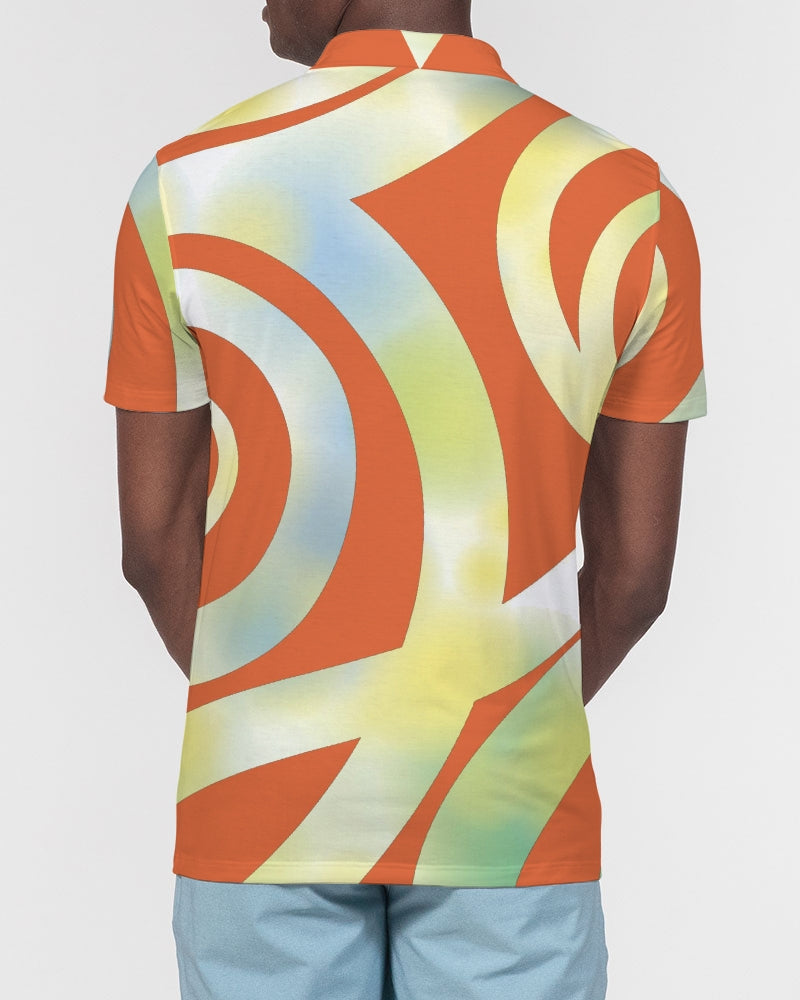 Ribbon Orange Men's Slim Fit Short Sleeve Polo from Vluxe by Lucky Nahum