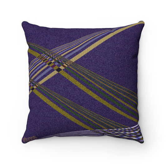 Sky Trails Grape Faux Suede Square Pillow