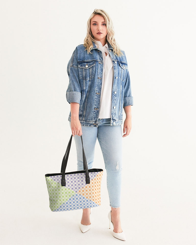Criss Cross Check Multi Stylish Tote