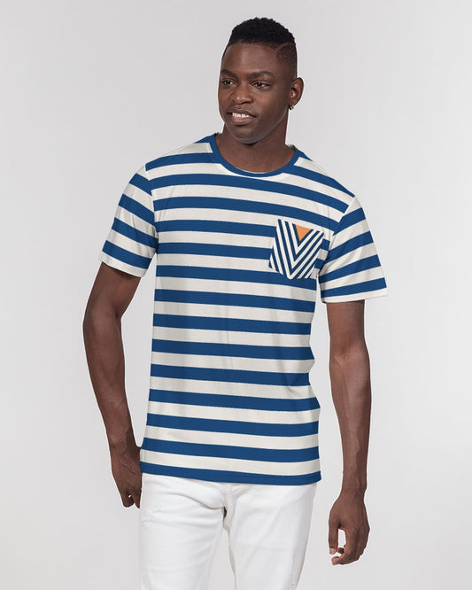 Classic Vluxe Navy Stripe Men's Everyday Pocket Tee