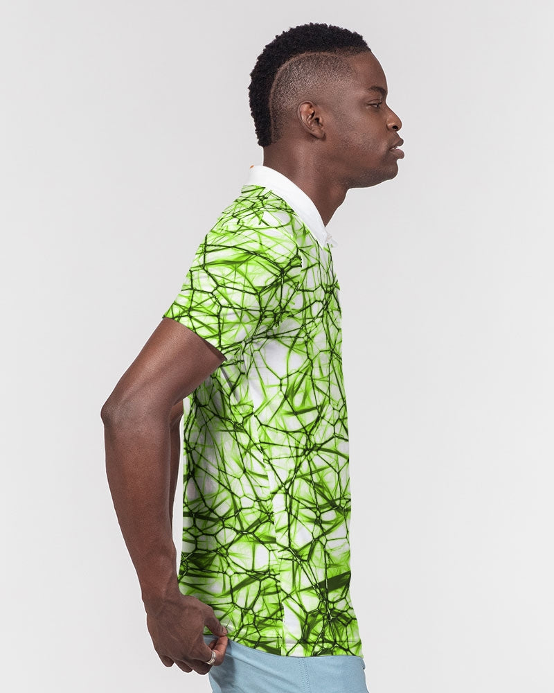 Wired Green Men's Slim Fit Short Sleeve Polo from Vluxe by Lucky Nahum