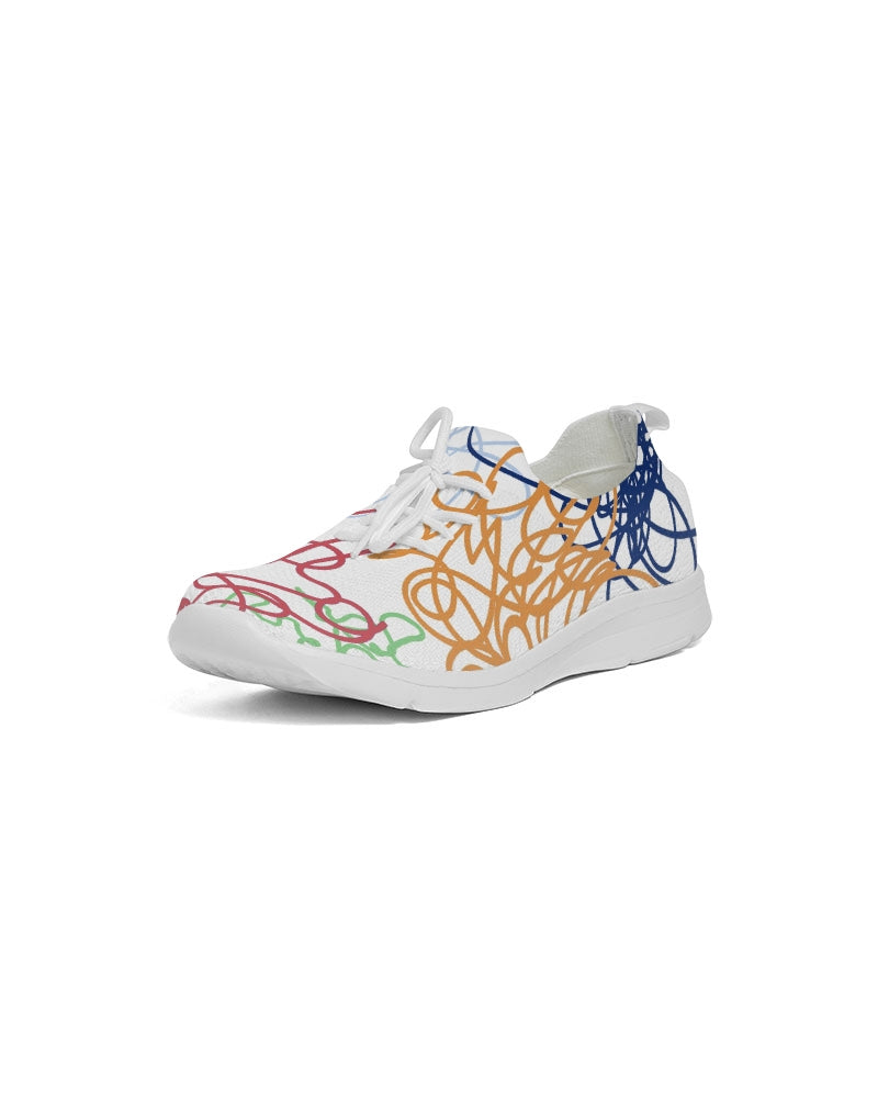 Lucky Scribble White Women's Lace Up Flyknit Shoe