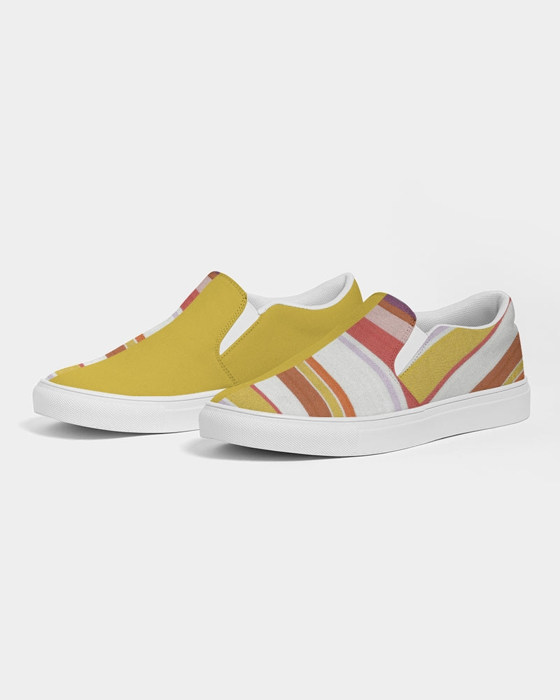 Split Personality Stripe Yellow Women's Slip-On Canvas Shoe