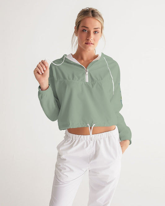 Signature Lucky Lime Sage Women's Cropped Windbreaker