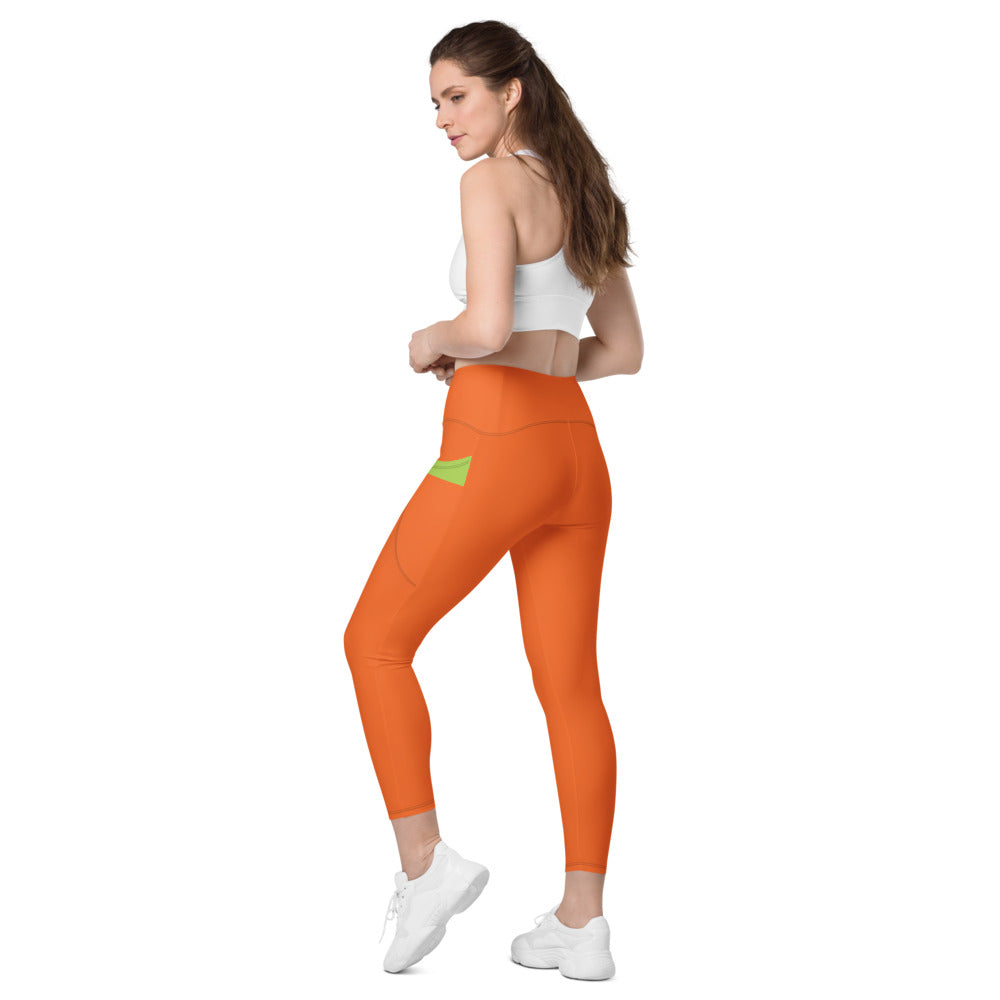 Astral Orange Leggings With Pockets