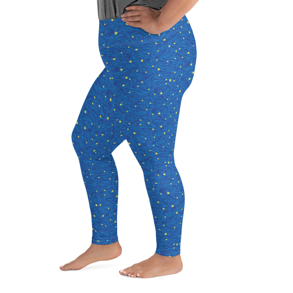 Starry Night All-Over Print Plus Size Leggings