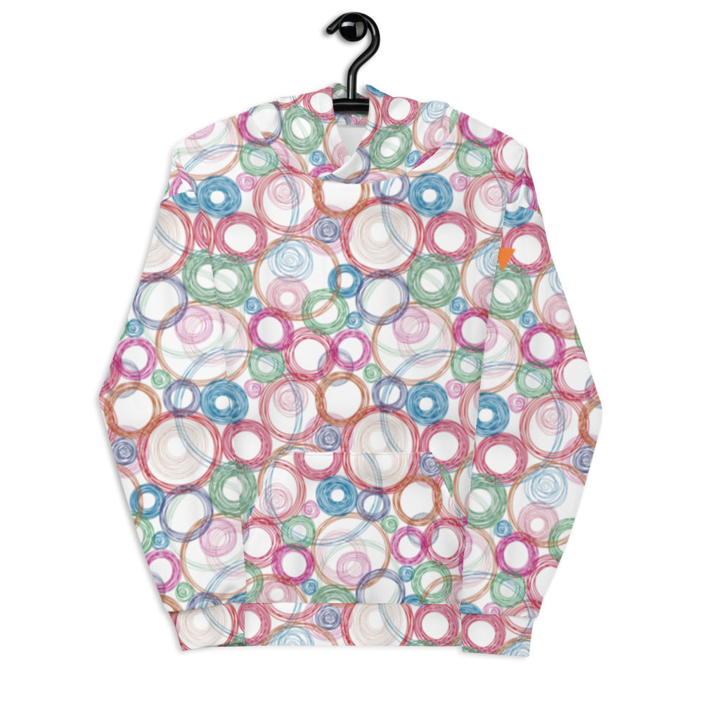 Spinning Planets White Unisex Hoodie from Vluxe by Lucky Nahum