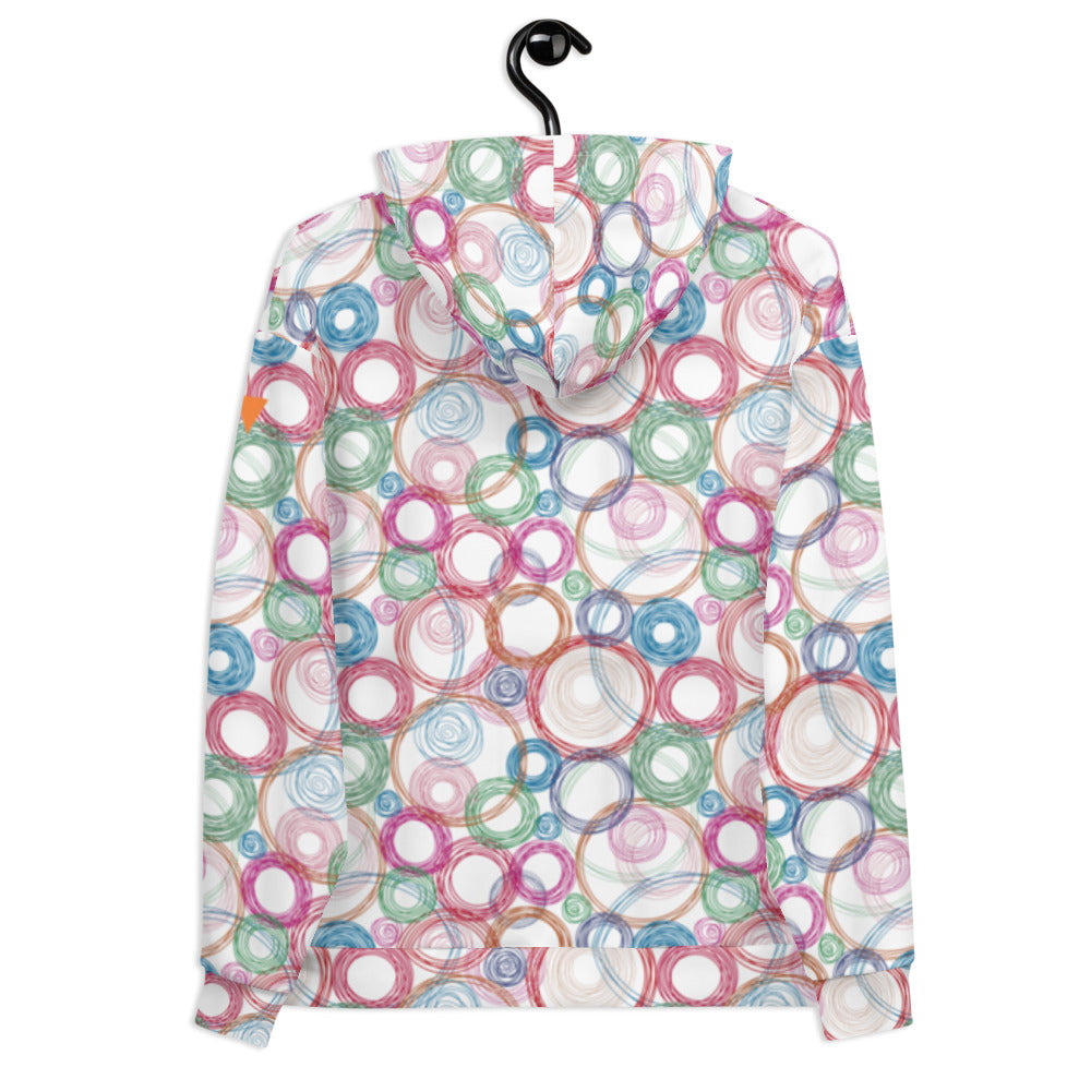 Spinning Planets White Unisex Hoodie from Vluxe by Lucky Nahum