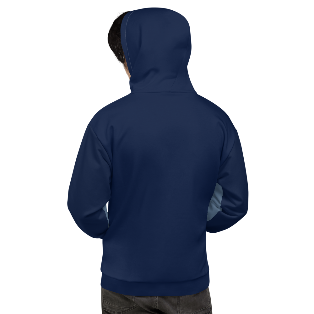 Split Blue Unisex Hoodie from Vluxe by Lucky Nahum