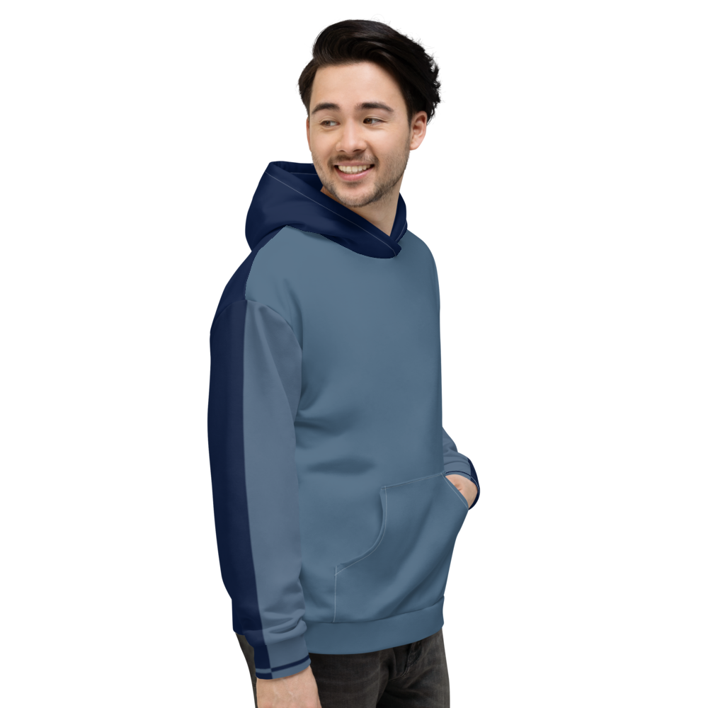 Split Blue Unisex Hoodie from Vluxe by Lucky Nahum