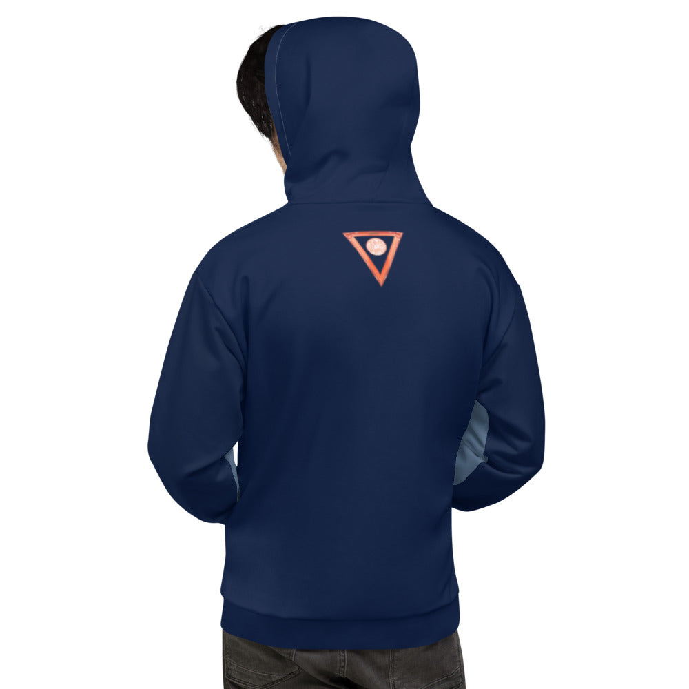 Split Blue Unisex Hoodie from Vluxe by Lucky Nahum