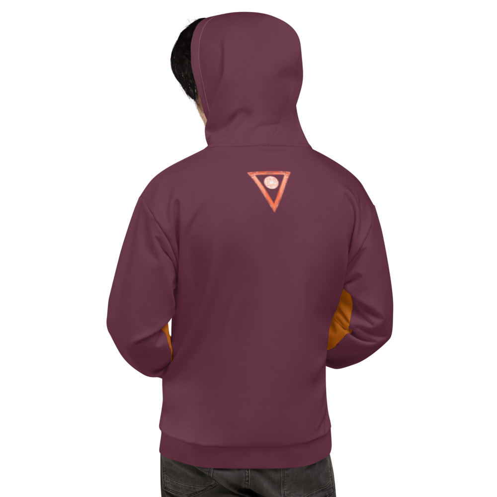 Split Burnt Orange Unisex Hoodie from Vluxe by Lucky Nahum