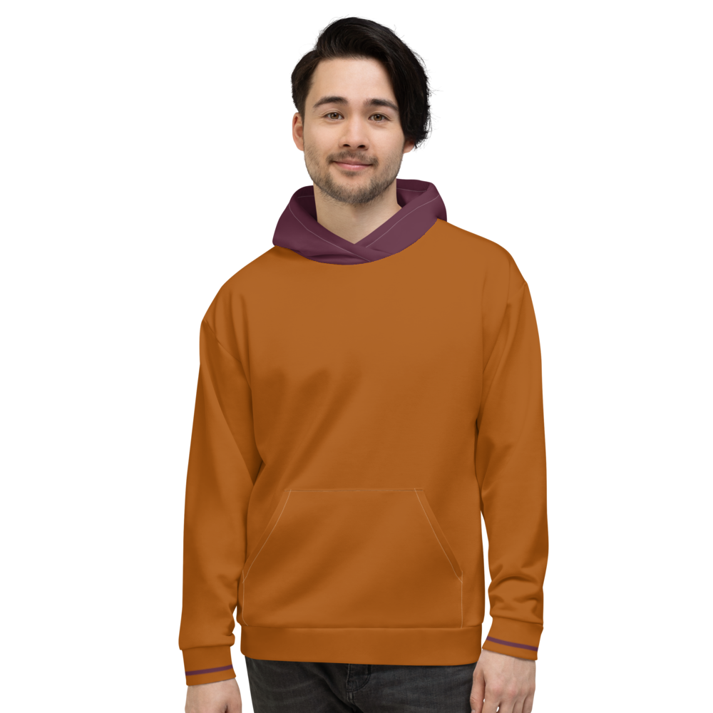 Split Burnt Orange Unisex Hoodie from Vluxe by Lucky Nahum