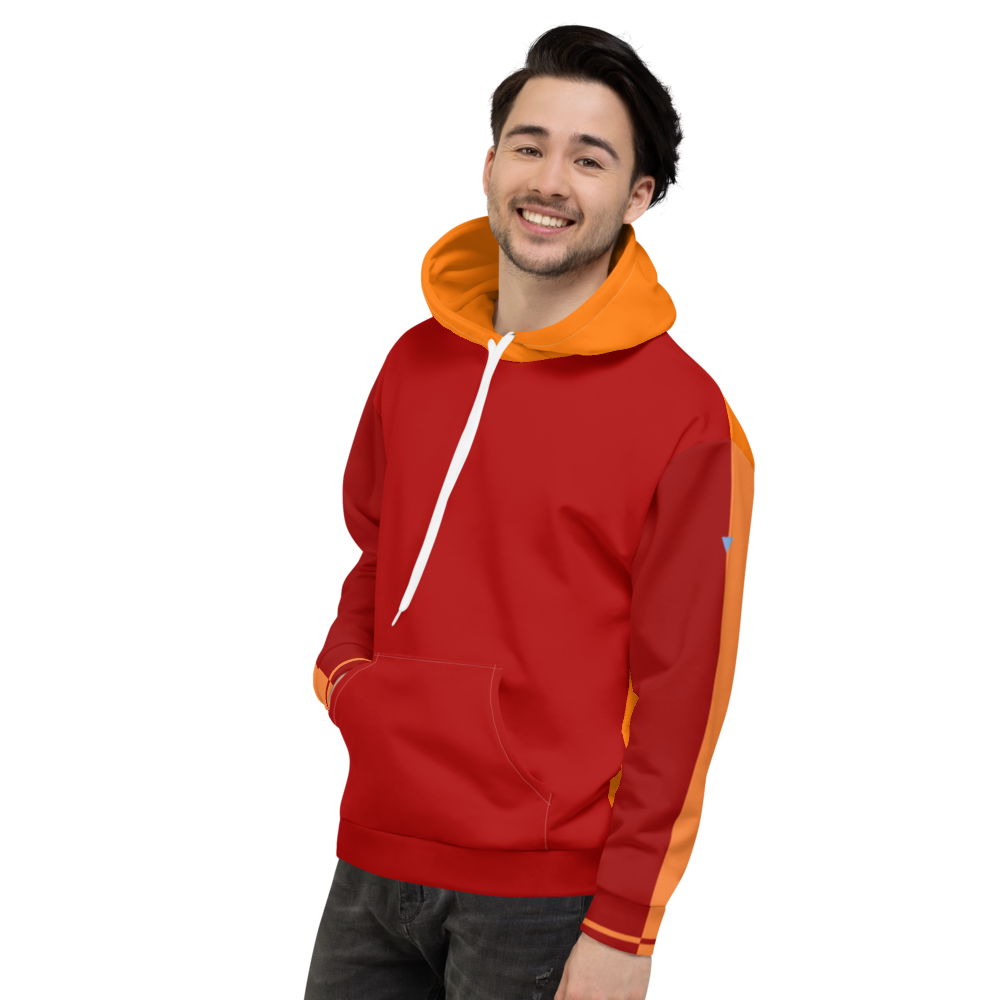 Split Red Unisex Hoodie from Vluxe by Lucky Nahum