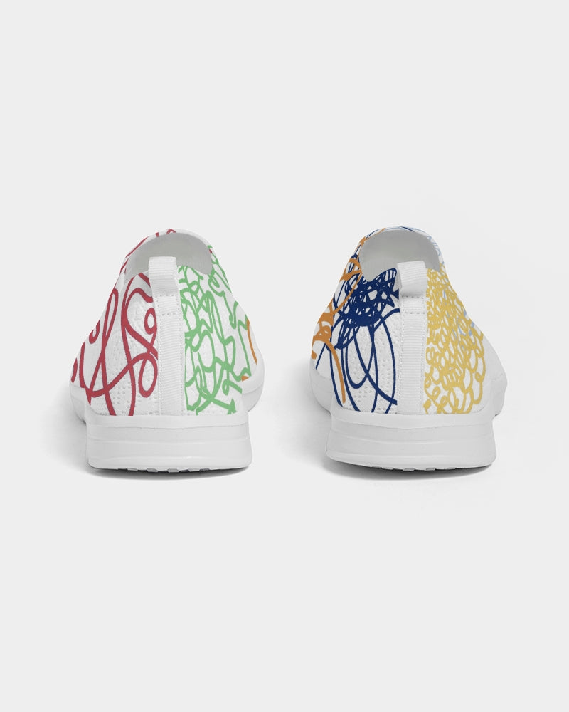 Lucky Scribble White Men's Slip-On Flyknit Shoe