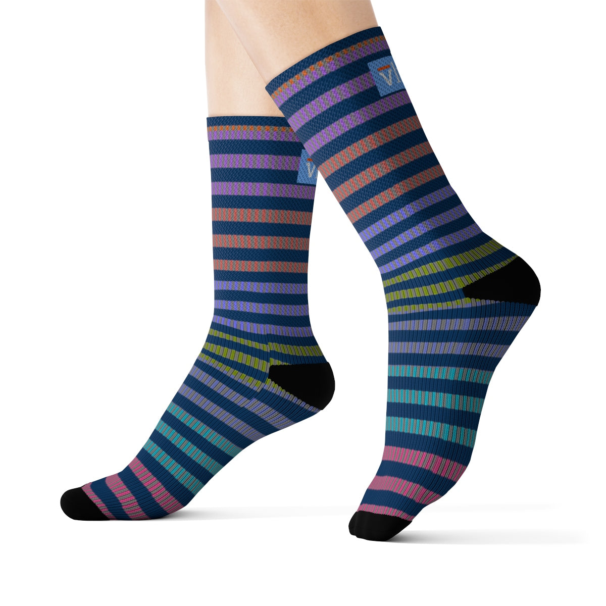Ring Navy Socks