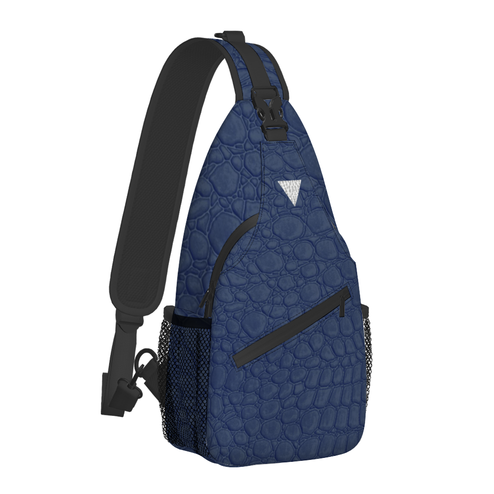 Croco Navy Unisex Cross-body Bag Lightweight Fashion Messenger Bag | Always Get Lucky