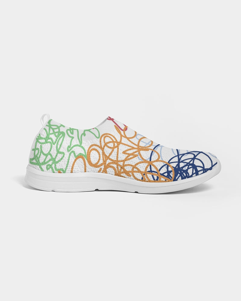 Lucky Scribble White Men's Slip-On Flyknit Shoe