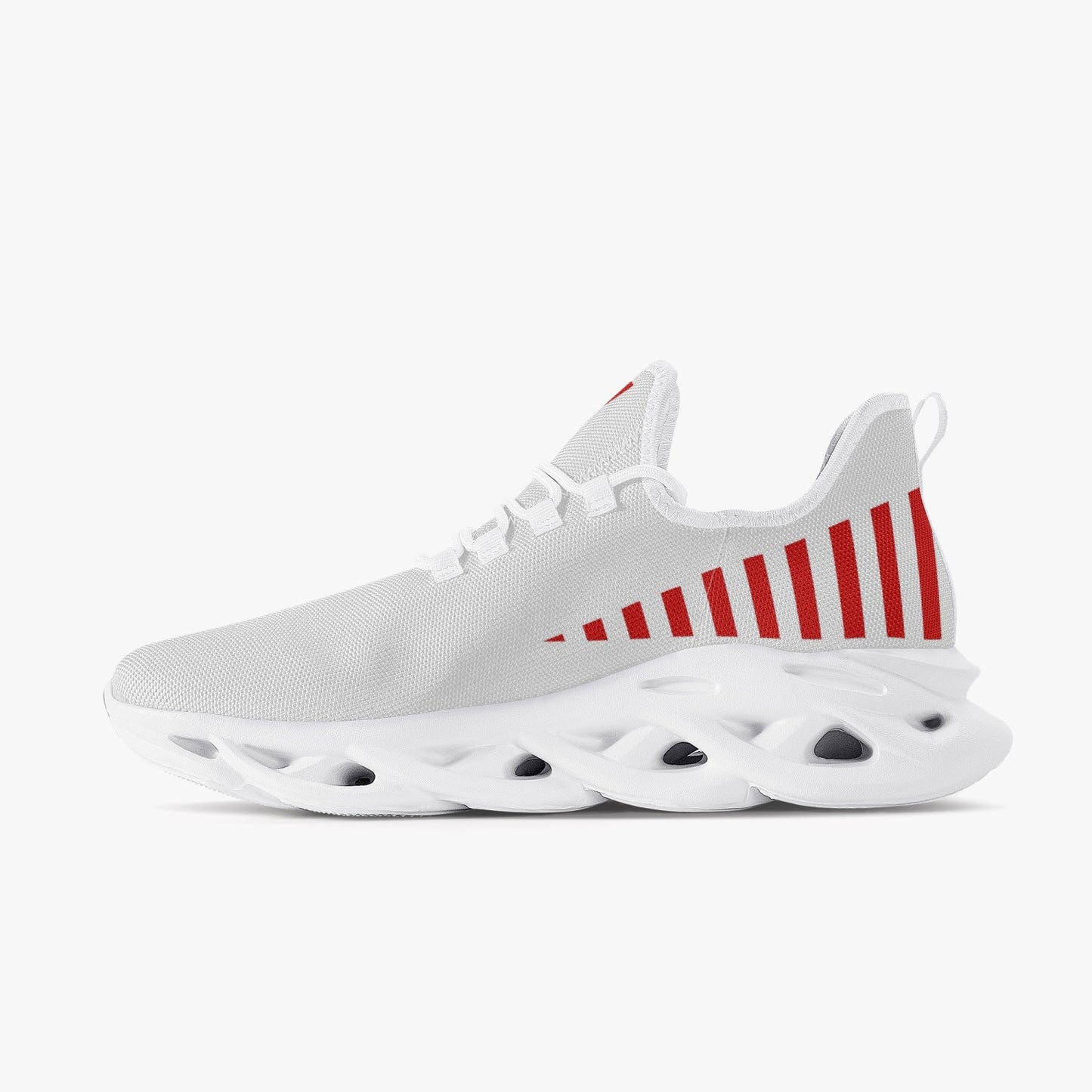 Vluxe Bounce Mesh Knit Sneakers - White/Red